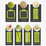 16PC Modern Multifunctional Push Vegetable Cutter Manual Food Chopper Stainless Steel Easy Clean Dishwasher Kitchen Accessory - Image 2